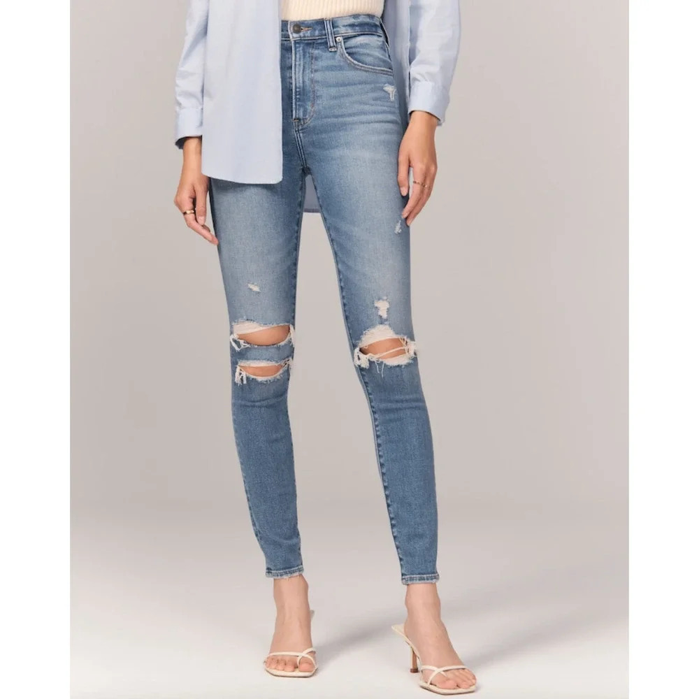 Abercrombie & Fitch Skinny High Rise Jean Blue